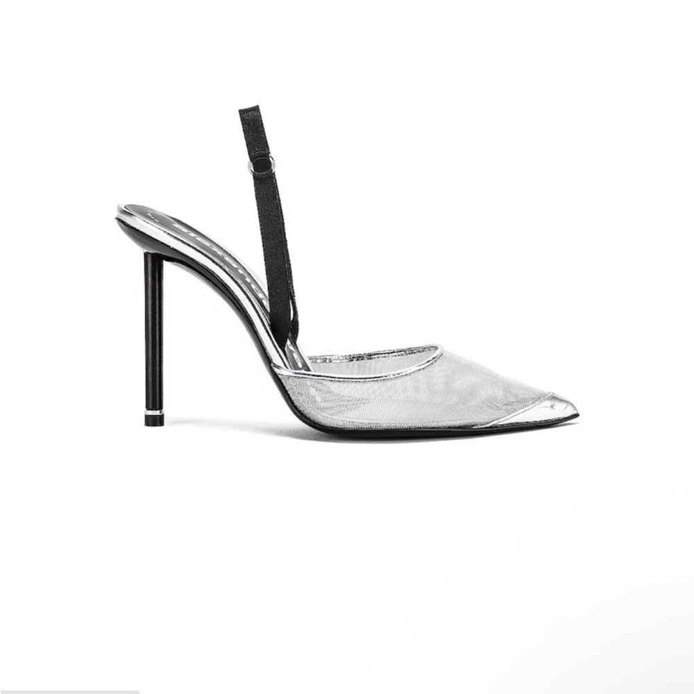 Alexander Wang Alice Mesh Heel in Silver Made In Italy Size 37 1/2 Used
